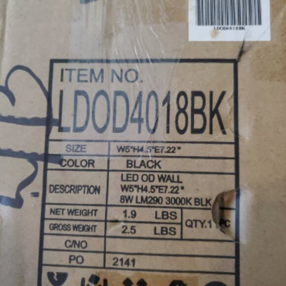 Raine 5 inch Black Outdoor Wall Light - Picture 4 of 4